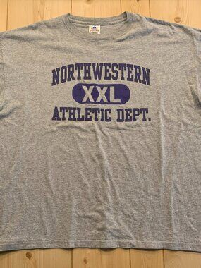 Vintage Y2K Adidas Northwestern University Athletic Department Dept T-Shirt XXL